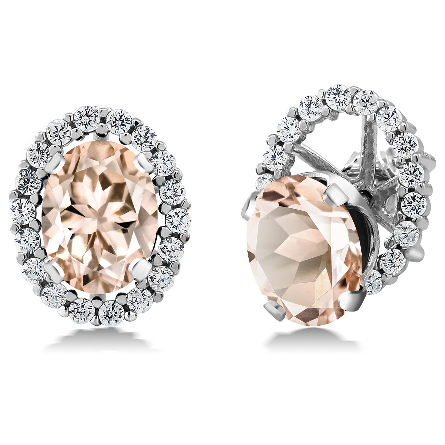 Morganite - October_Earrings in 925 Sterling Silver