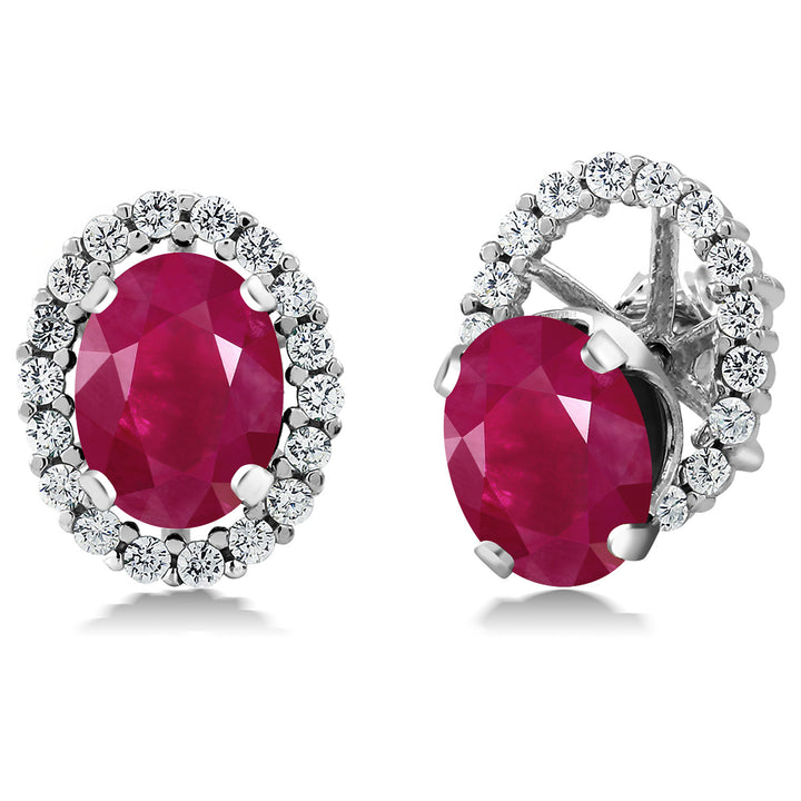 Ruby - July_Earrings in 925 Sterling Silver