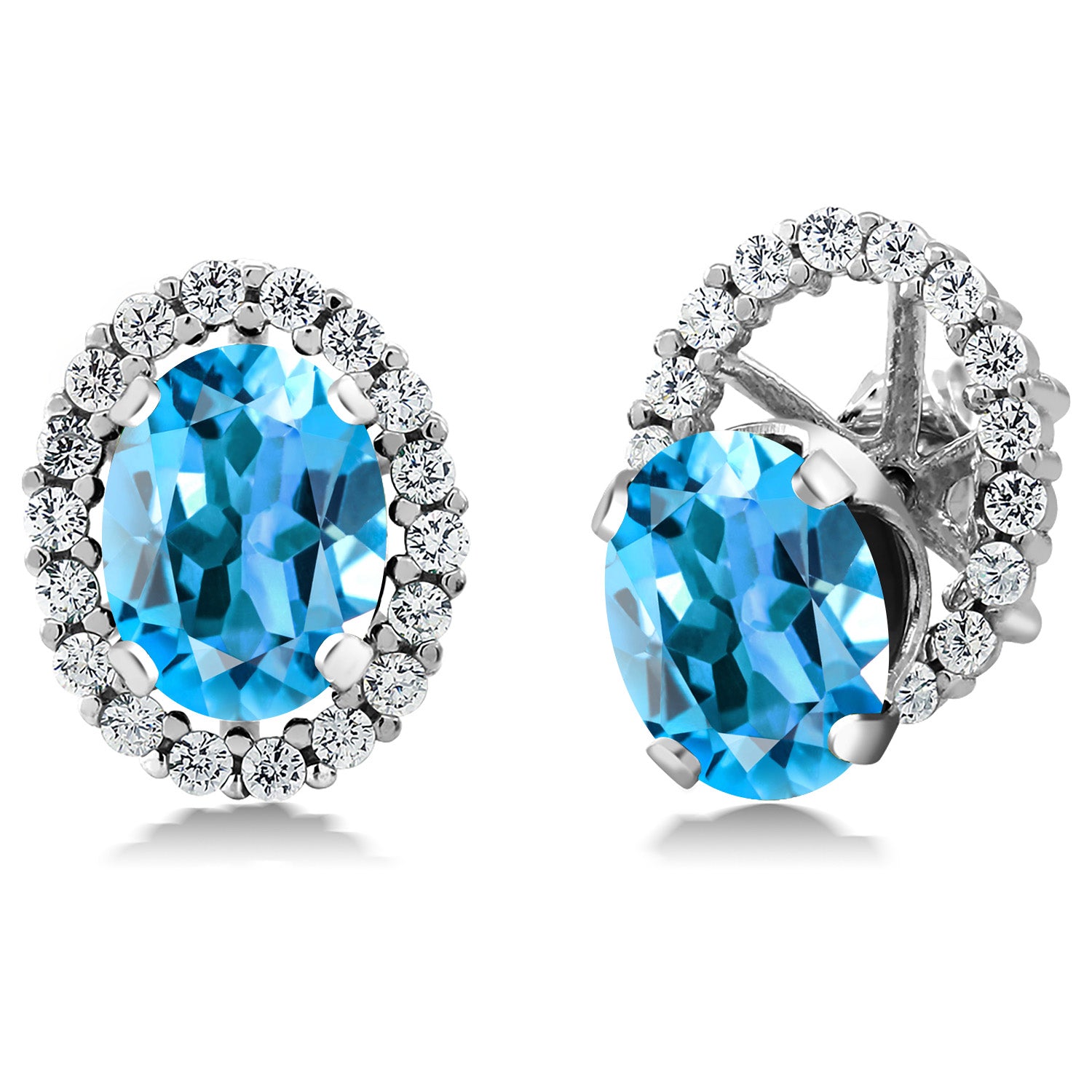 Swiss Blue Topaz - November_Earrings in 925 Sterling Silver