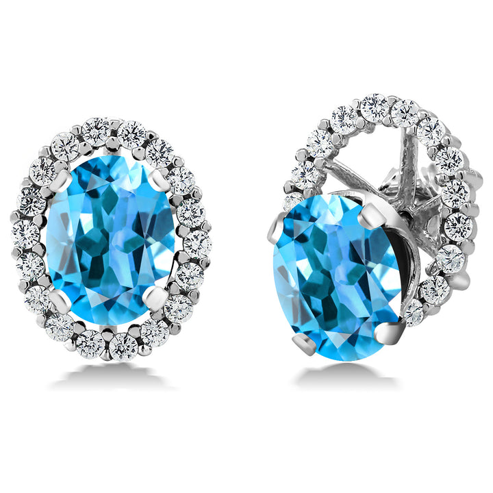 Swiss Blue Topaz - November_Earrings in 925 Sterling Silver