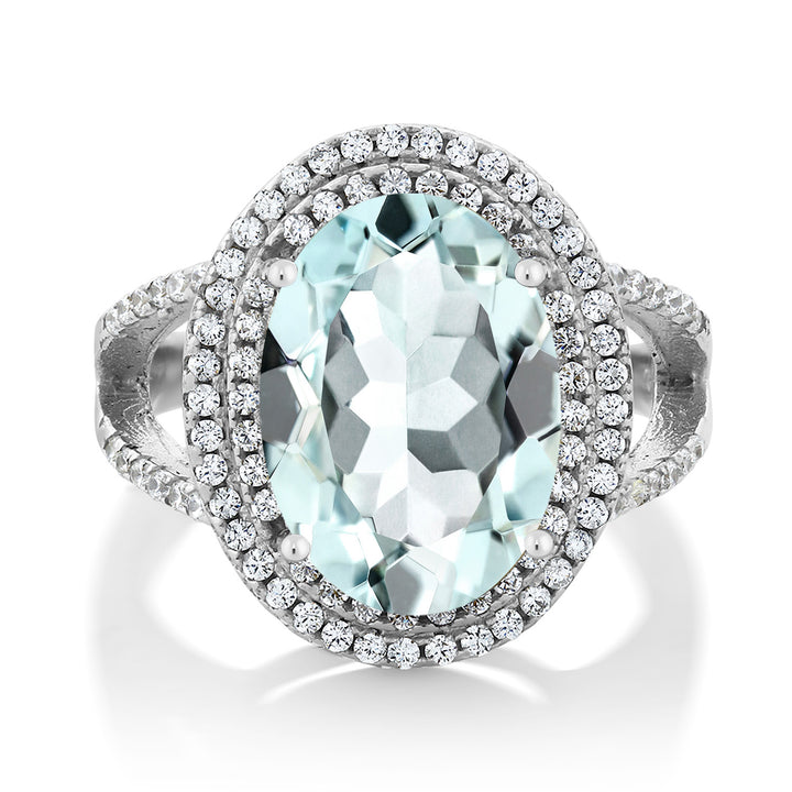 Created Aquamarine_5_Ring in 925 Sterling Silver
