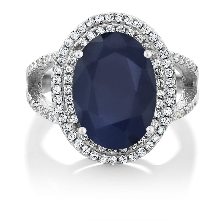 Blue Sapphire_5_Ring in 925 Sterling Silver
