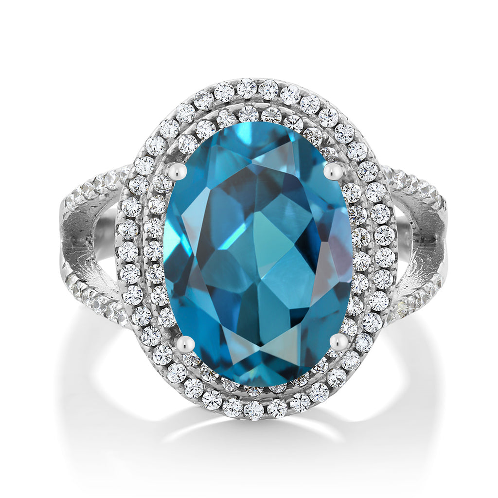 London Blue Topaz_6_Ring in 925 Sterling Silver