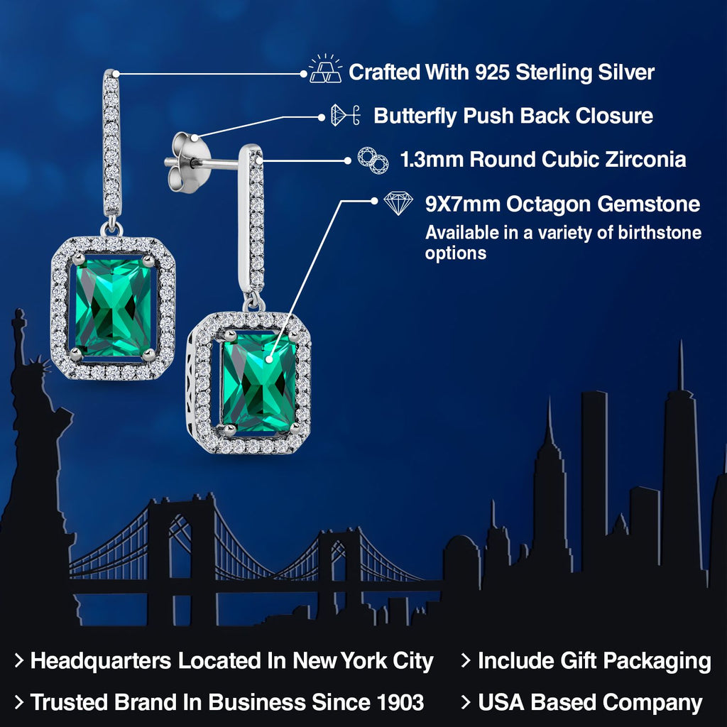 Nano Emerald - May_Earrings in 925 Sterling Silver
