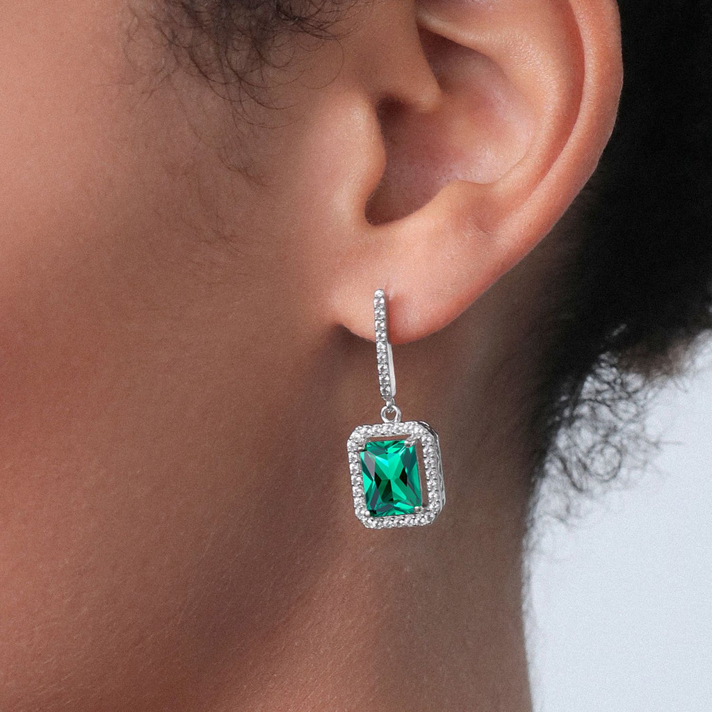 Nano Emerald - May_Earrings in 925 Sterling Silver