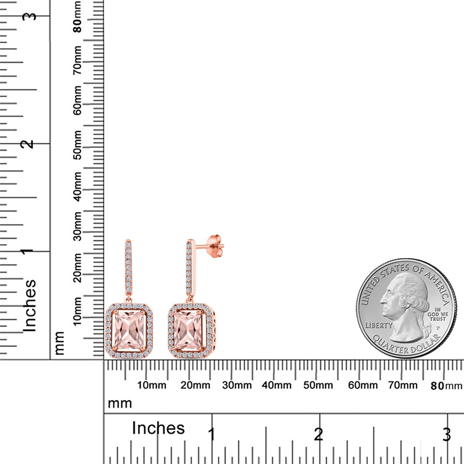 Earrings in 925 Rose Gold Plated Silver
