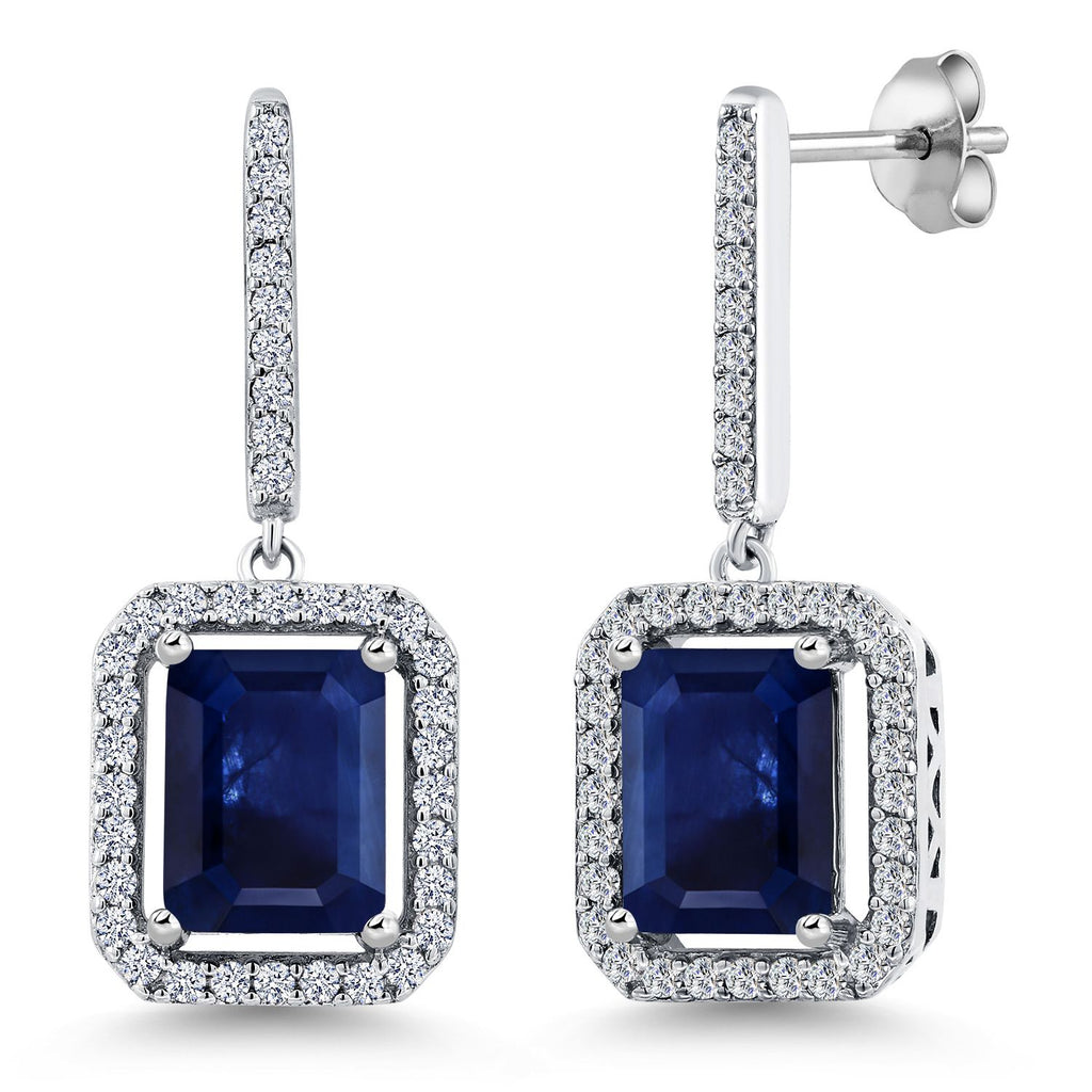Blue Sapphire - September_Earrings in 925 Sterling Silver