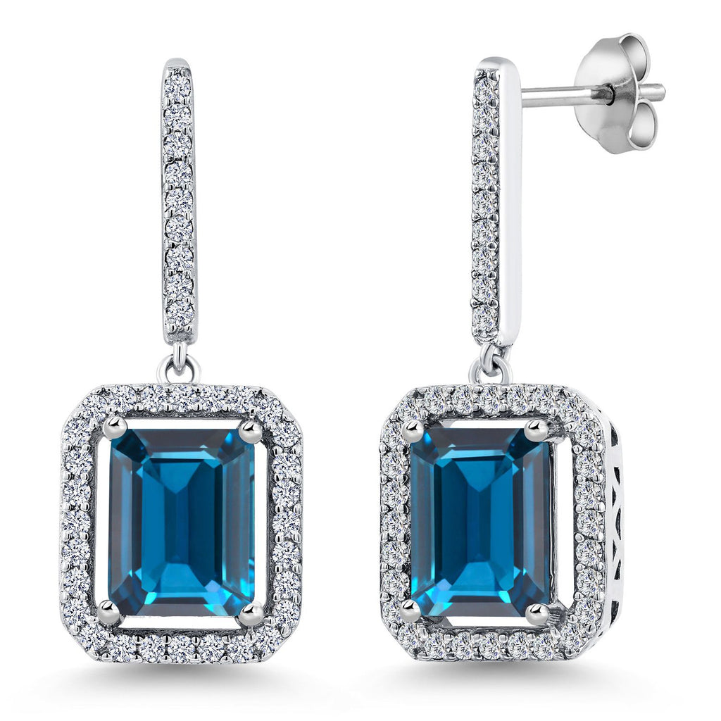 London Blue Topaz - November_Earrings in 925 Sterling Silver