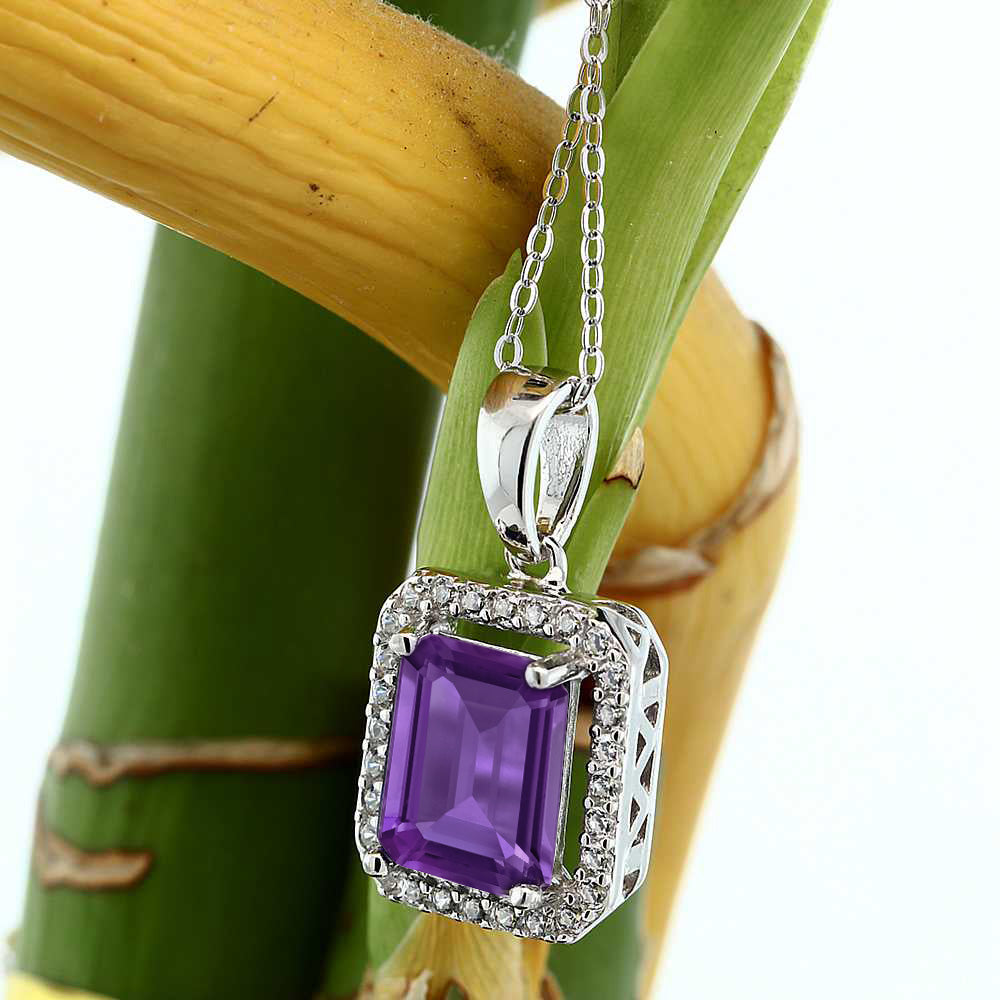 Amethyst and Zirconia_Pendant in 925 Sterling Silver