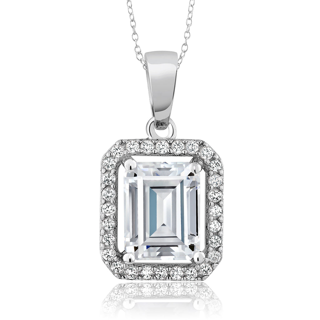 Moissanite - April_Pendant in 925 Sterling Silver