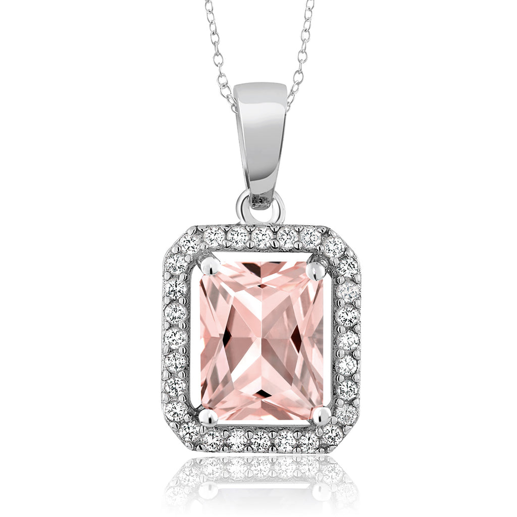 Nano Morganite - October_Pendant in 925 Sterling Silver