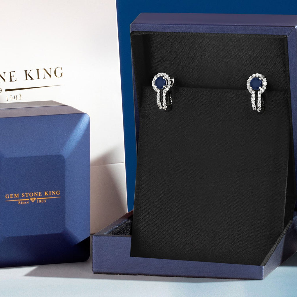 Blue Sapphire - September_Earrings in 925 Sterling Silver