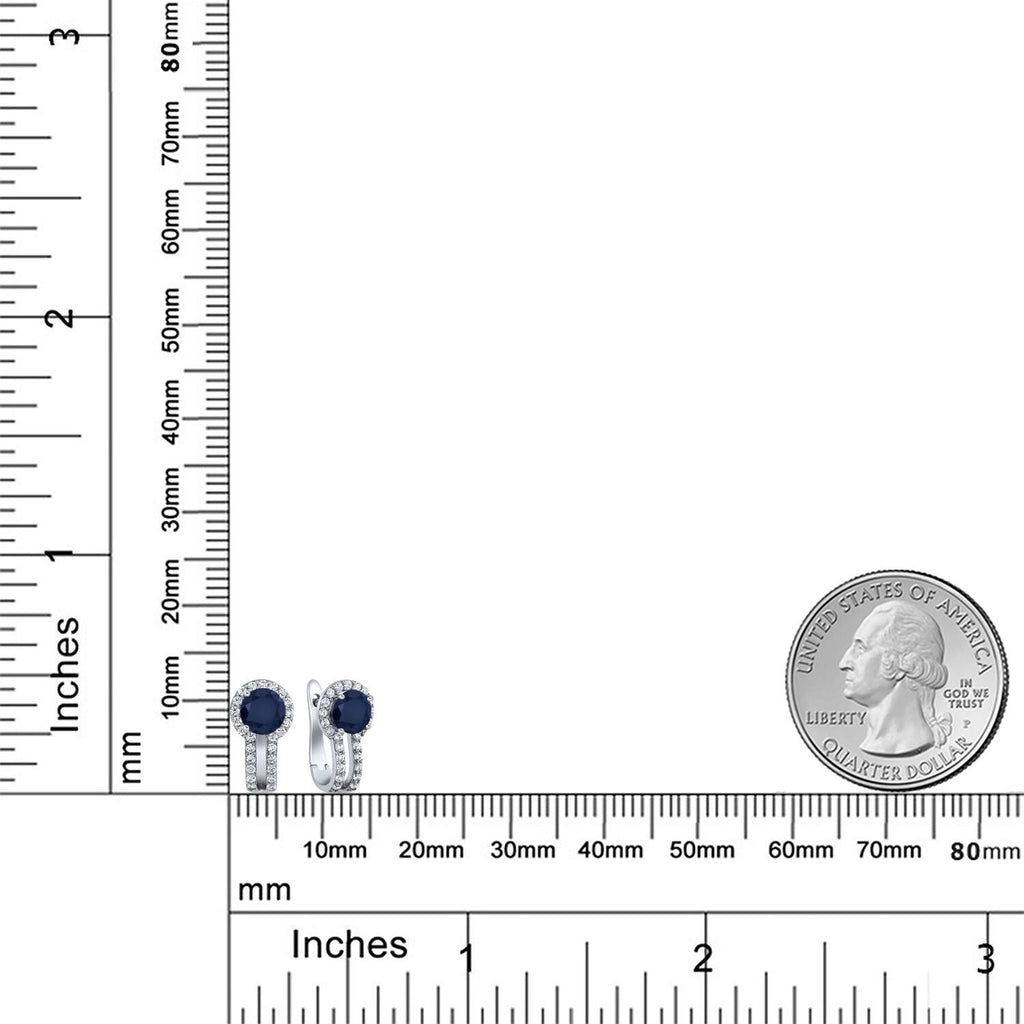 Blue Sapphire - September_Earrings in 925 Sterling Silver