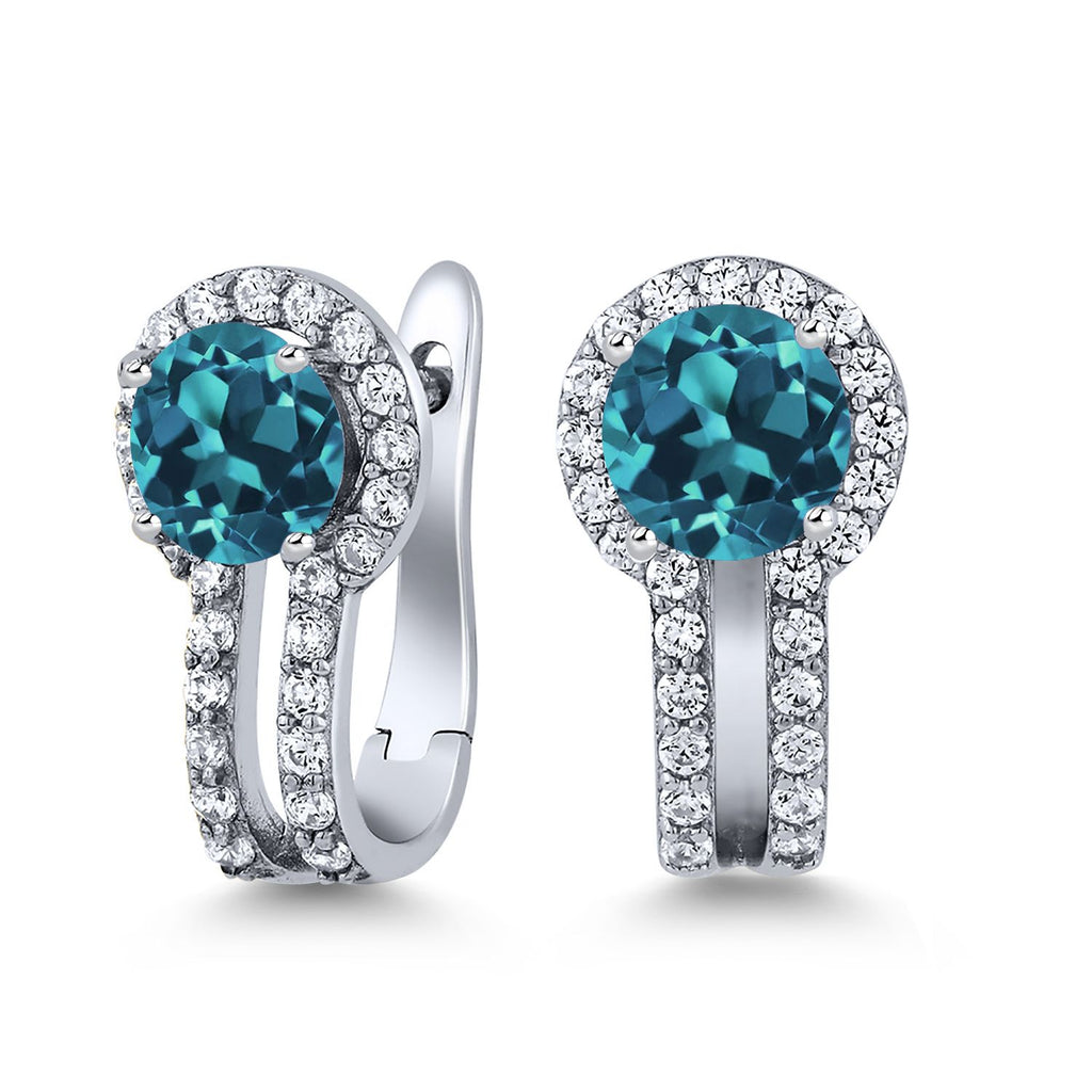 London Blue Topaz - November_Earrings in 925 Sterling Silver