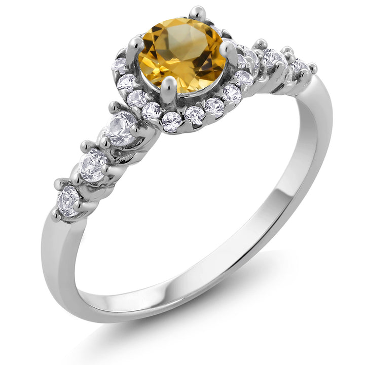 Citrine_5_Ring in 925 Sterling Silver