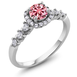 Pink Moissanite - April_5_Ring in 925 Sterling Silver