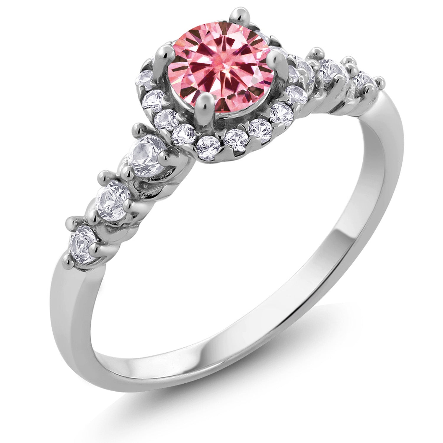 Pink Moissanite - April_9_Ring in 925 Sterling Silver
