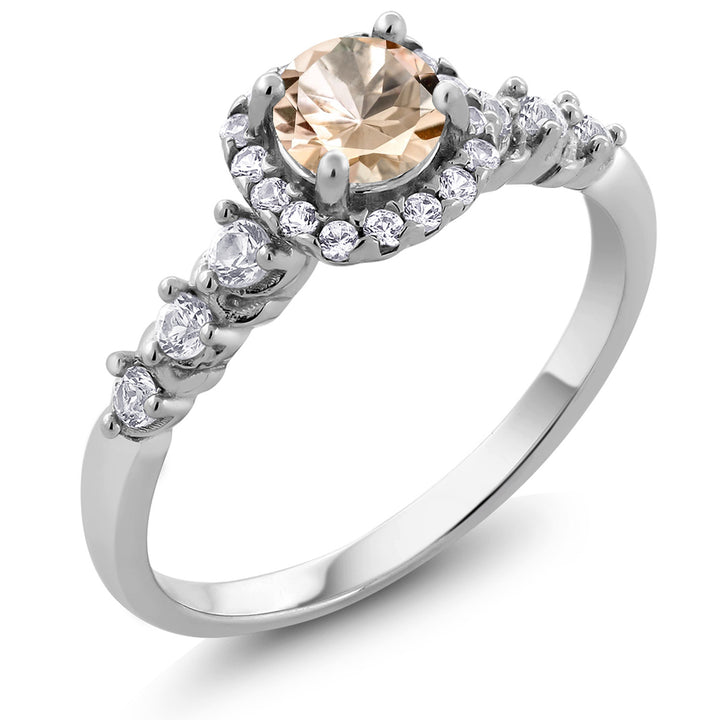 Morganite_5_Ring in 925 Sterling Silver