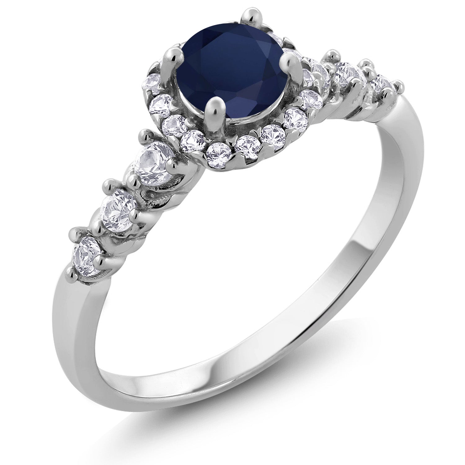 Blue Sapphire - September_8_Ring in 925 Sterling Silver