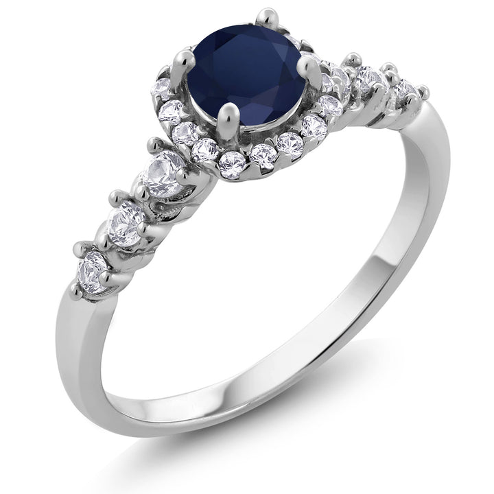 Blue Sapphire_5_Ring in 925 Sterling Silver