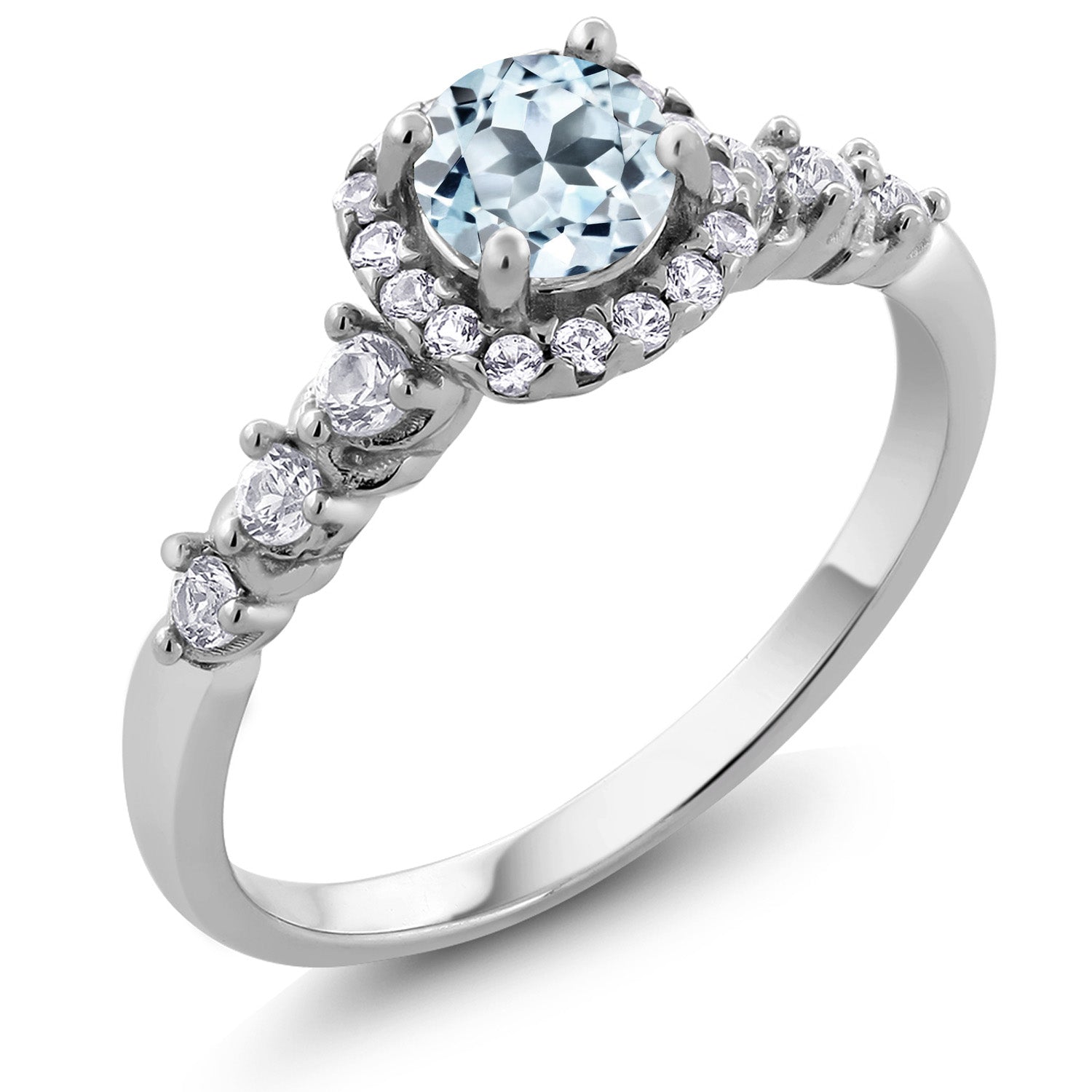 Sky Blue Topaz - November_8_Ring in 925 Sterling Silver