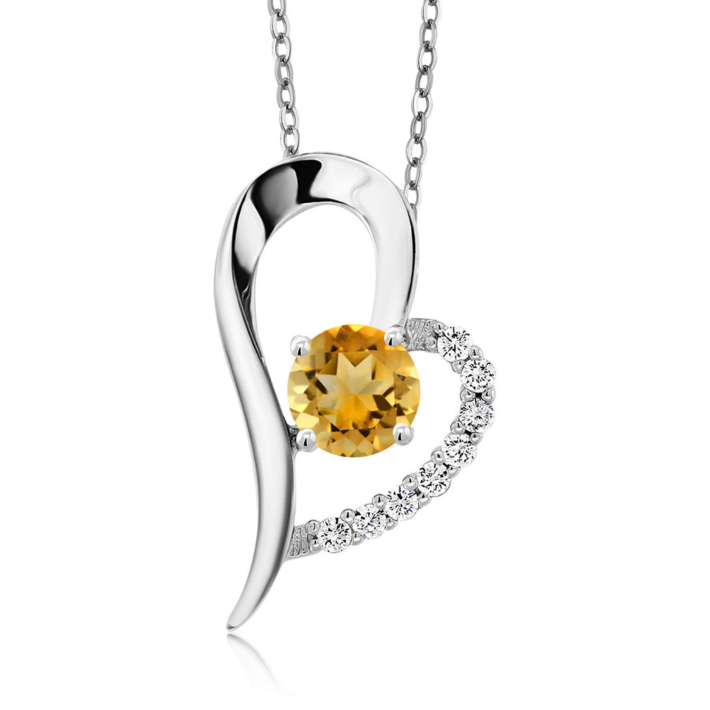 Citrine - November_Pendant in 925 Sterling Silver