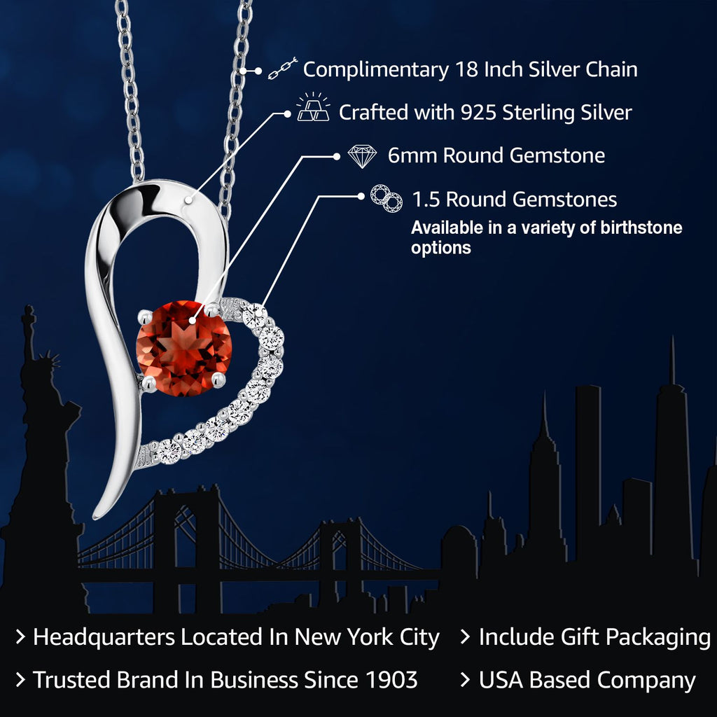 Garnet - January_Pendant in 925 Sterling Silver