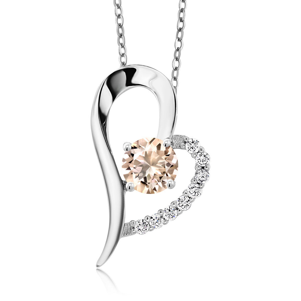 Morganite - October_Pendant in 925 Sterling Silver