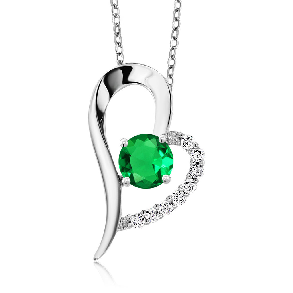 Nano Emerald - May_Pendant in 925 Sterling Silver