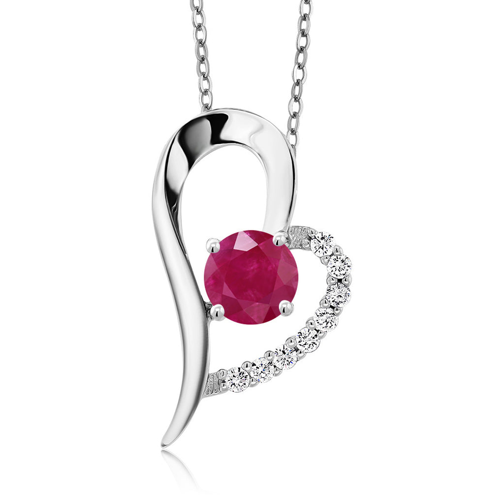 Ruby - July_Pendant in 925 Sterling Silver