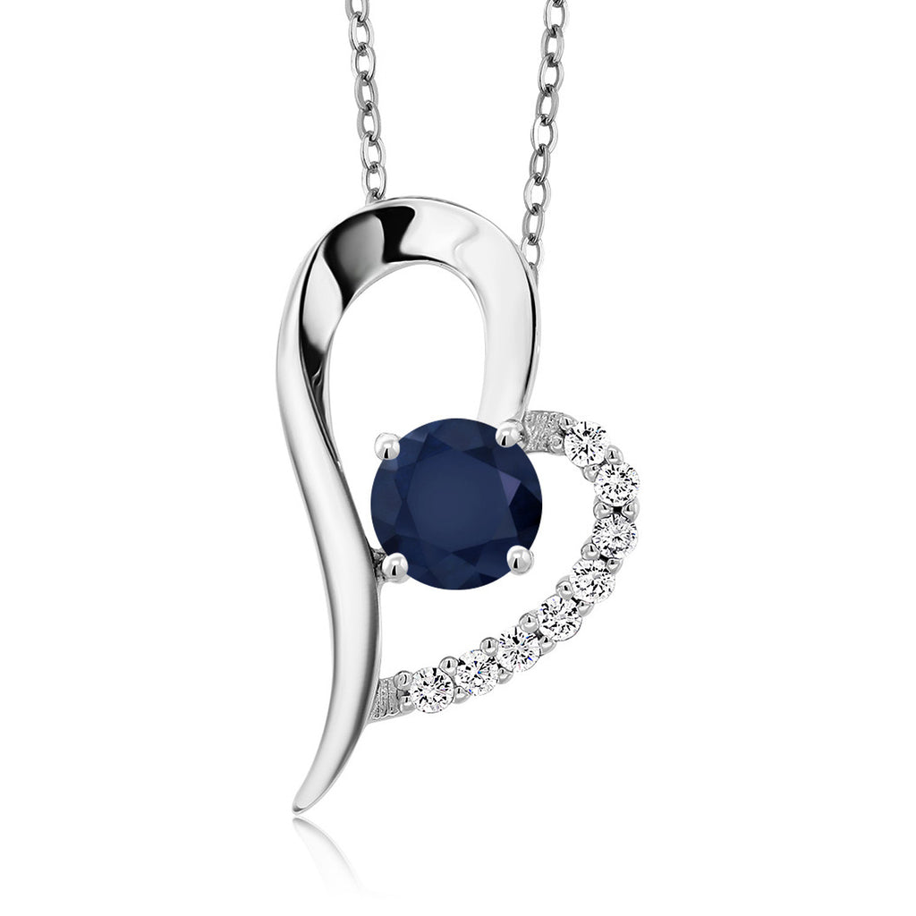 Blue Sapphire - September_Pendant in 925 Sterling Silver