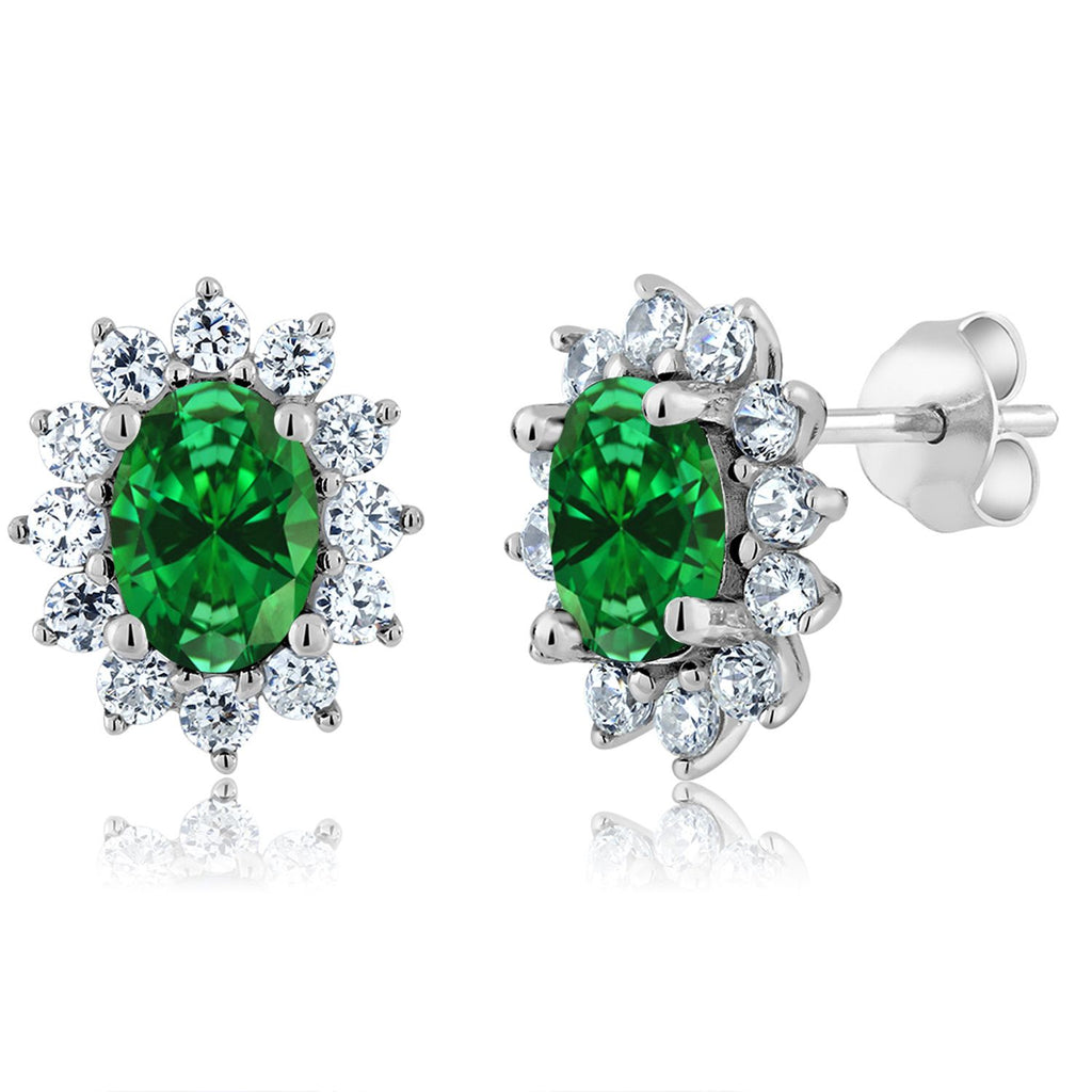 Created Emerald_Earrings in 925 Sterling Silver