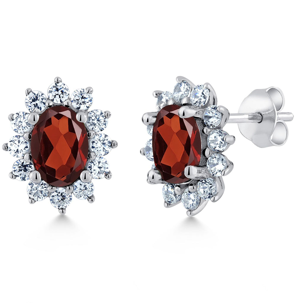 Garnet_Earrings in 925 Sterling Silver