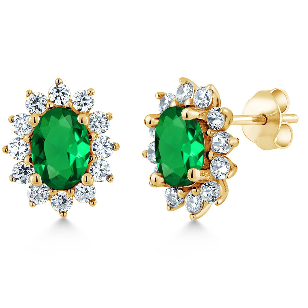 Nano Emerald_Earrings in 925 Yellow Gold Plated Silver