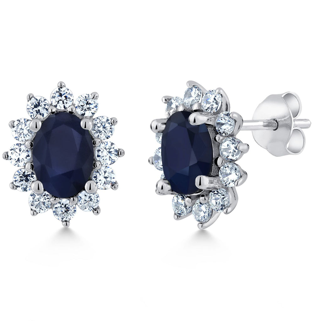 Blue Sapphire_Earrings in 925 Sterling Silver