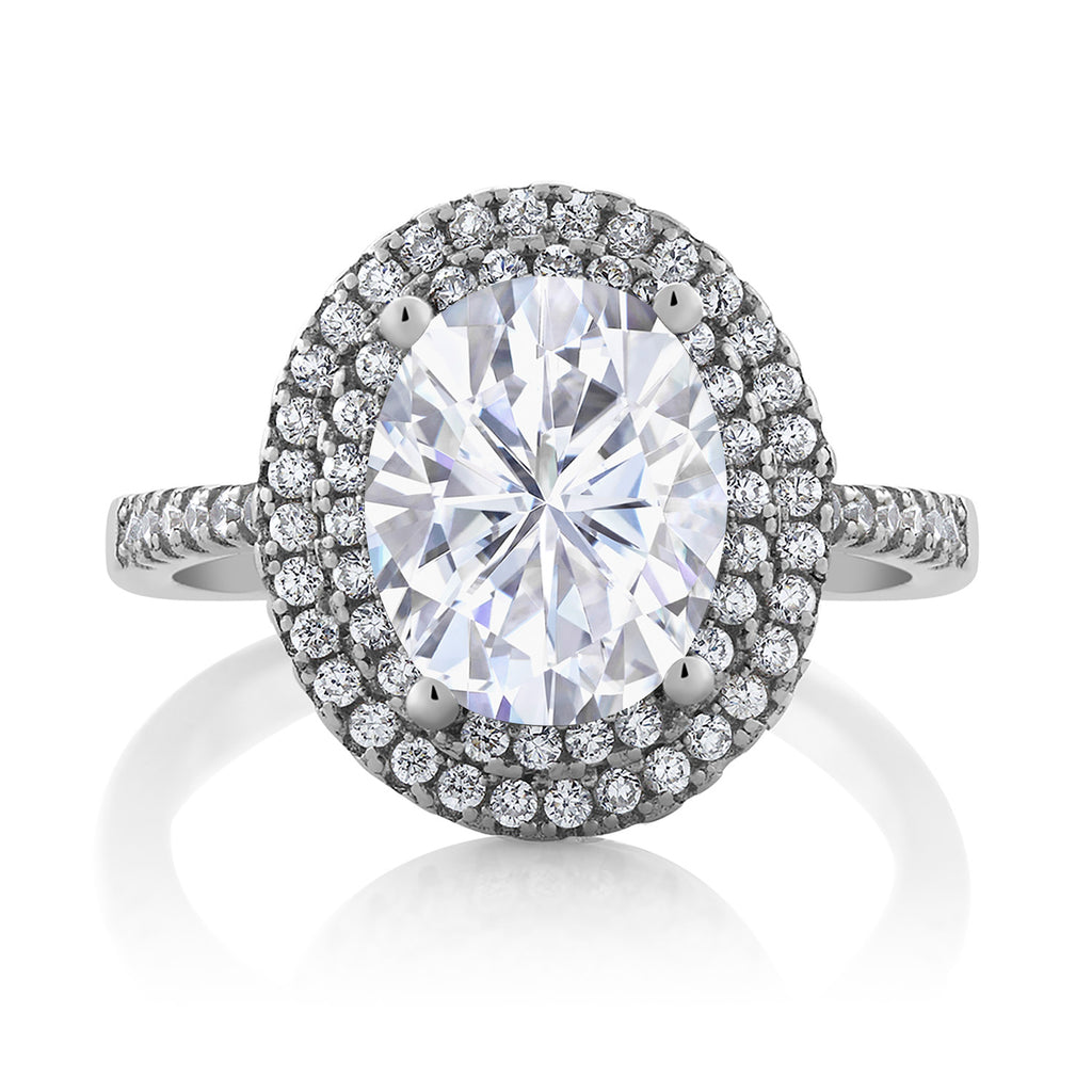 Moissanite and Zirconia_5_Ring in 925 Sterling Silver