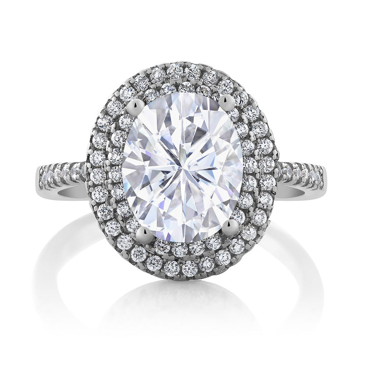 Moissanite and Zirconia_5_Ring in 925 Sterling Silver