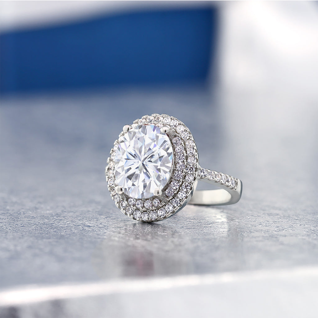Moissanite and Zirconia_5_Ring in 925 Sterling Silver