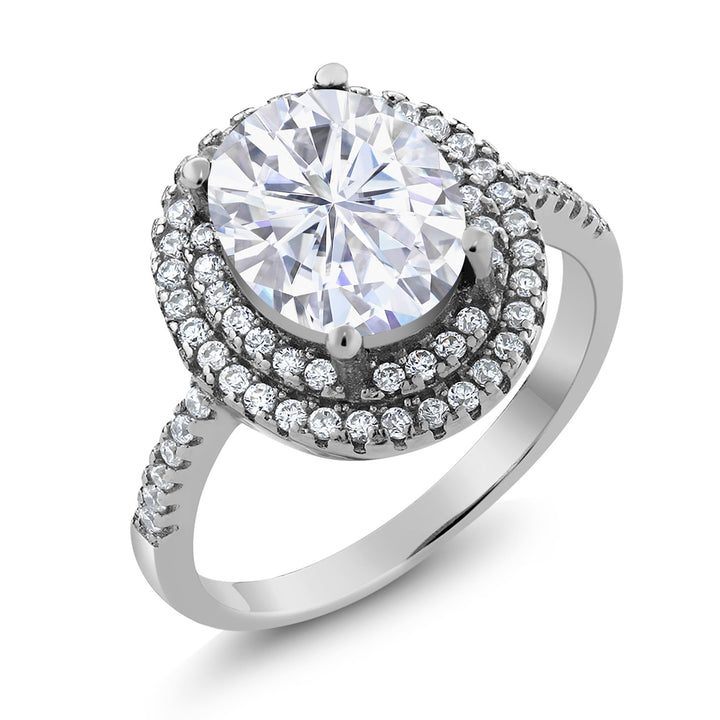 Moissanite and Zirconia_5_Ring in 925 Sterling Silver