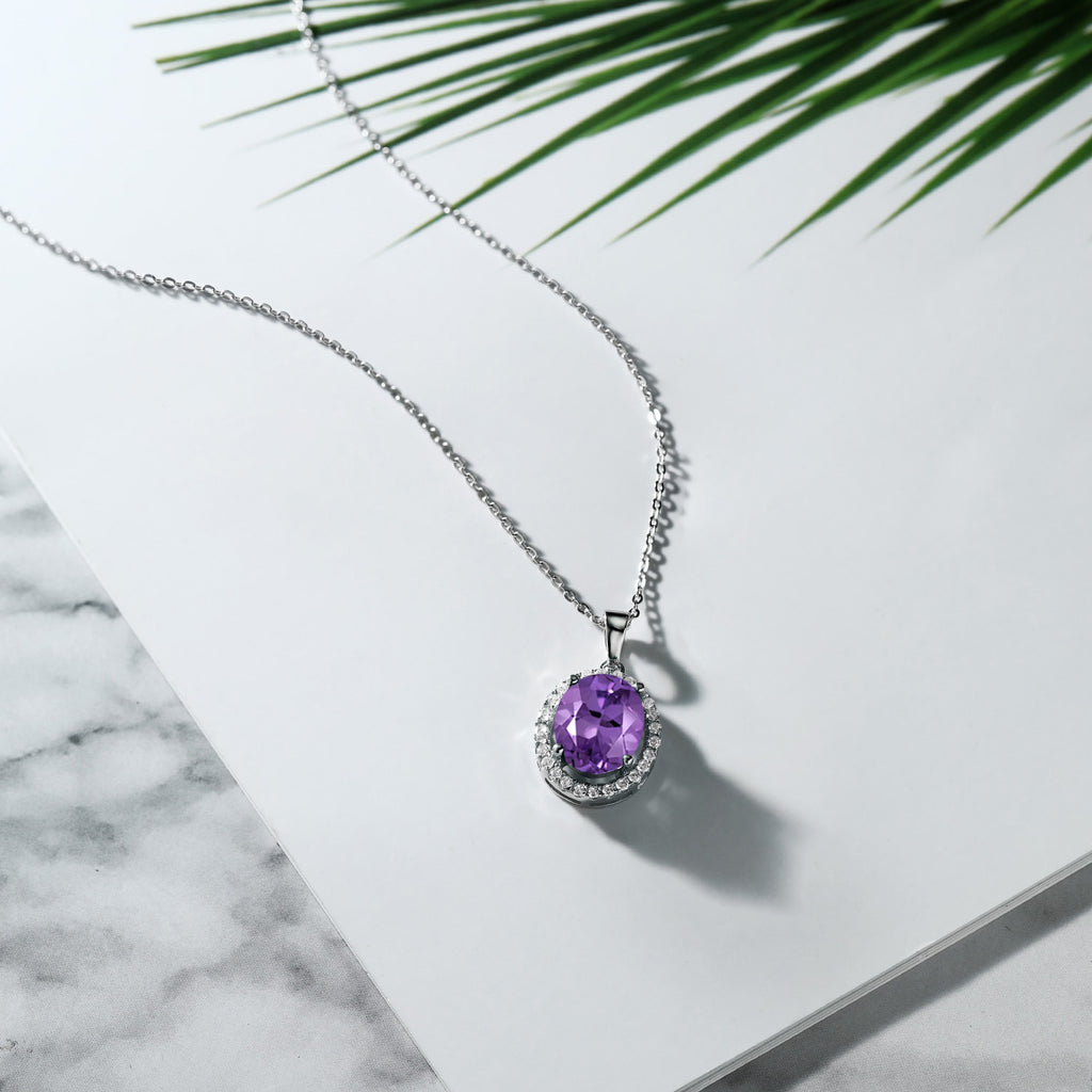 Amethyst - February_Pendant in 925 Sterling Silver