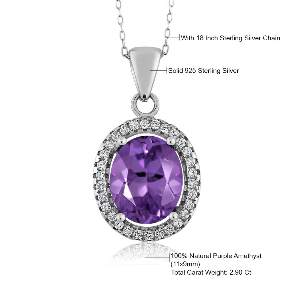 Amethyst - February_Pendant in 925 Sterling Silver