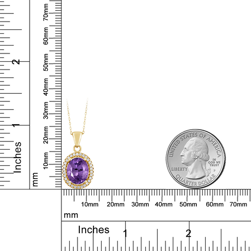 Amethyst - February_Pendant in 925 Yellow Gold Plated Silver