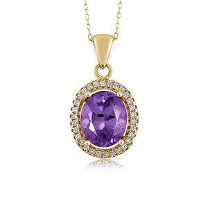 Amethyst - February_Pendant in 925 Yellow Gold Plated Silver