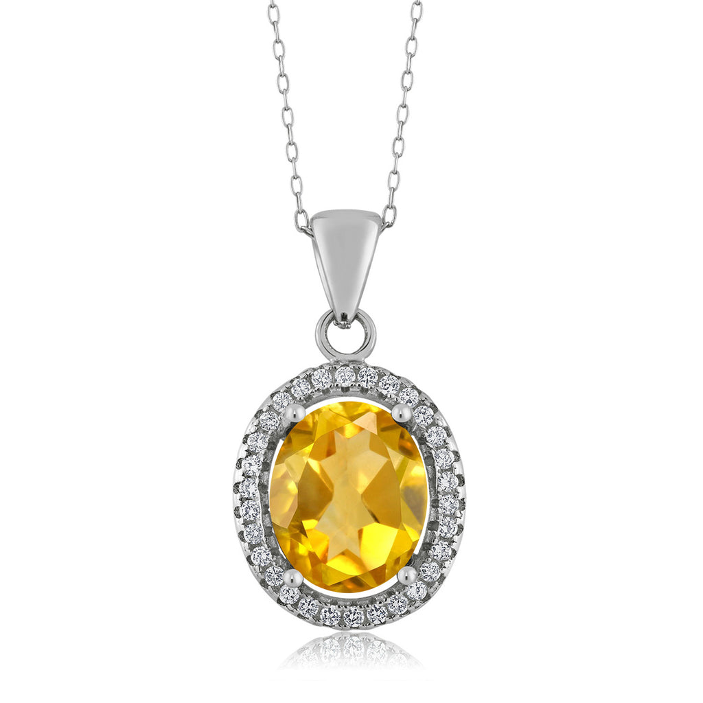 Citrine - November_Pendant in 925 Sterling Silver