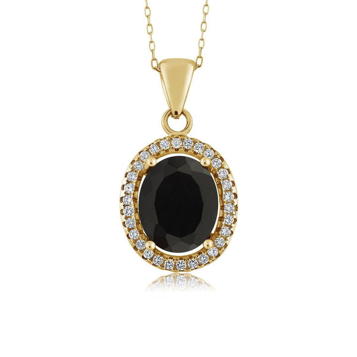 Onyx - December_Pendant in 925 Yellow Gold Plated Silver