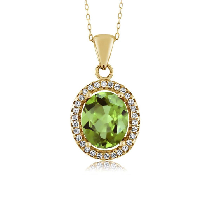 Peridot - August_Pendant in 925 Yellow Gold Plated Silver