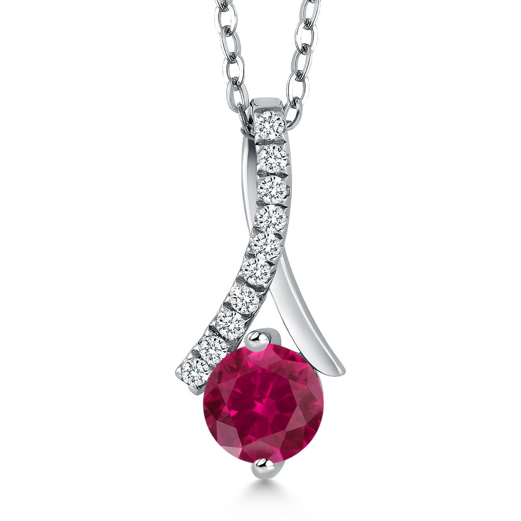 Created Ruby - July_Pendant in 925 Sterling Silver