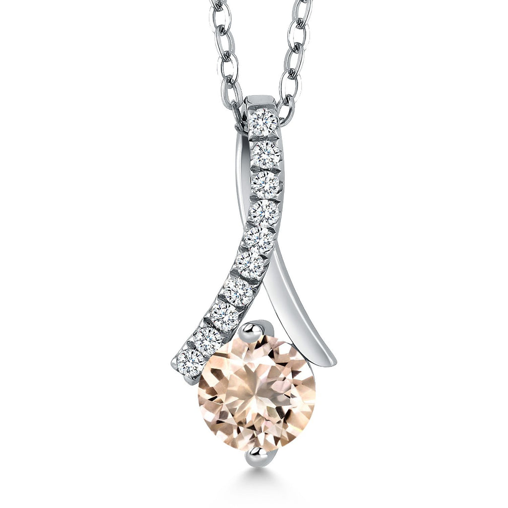 Morganite - October_Pendant in 925 Sterling Silver