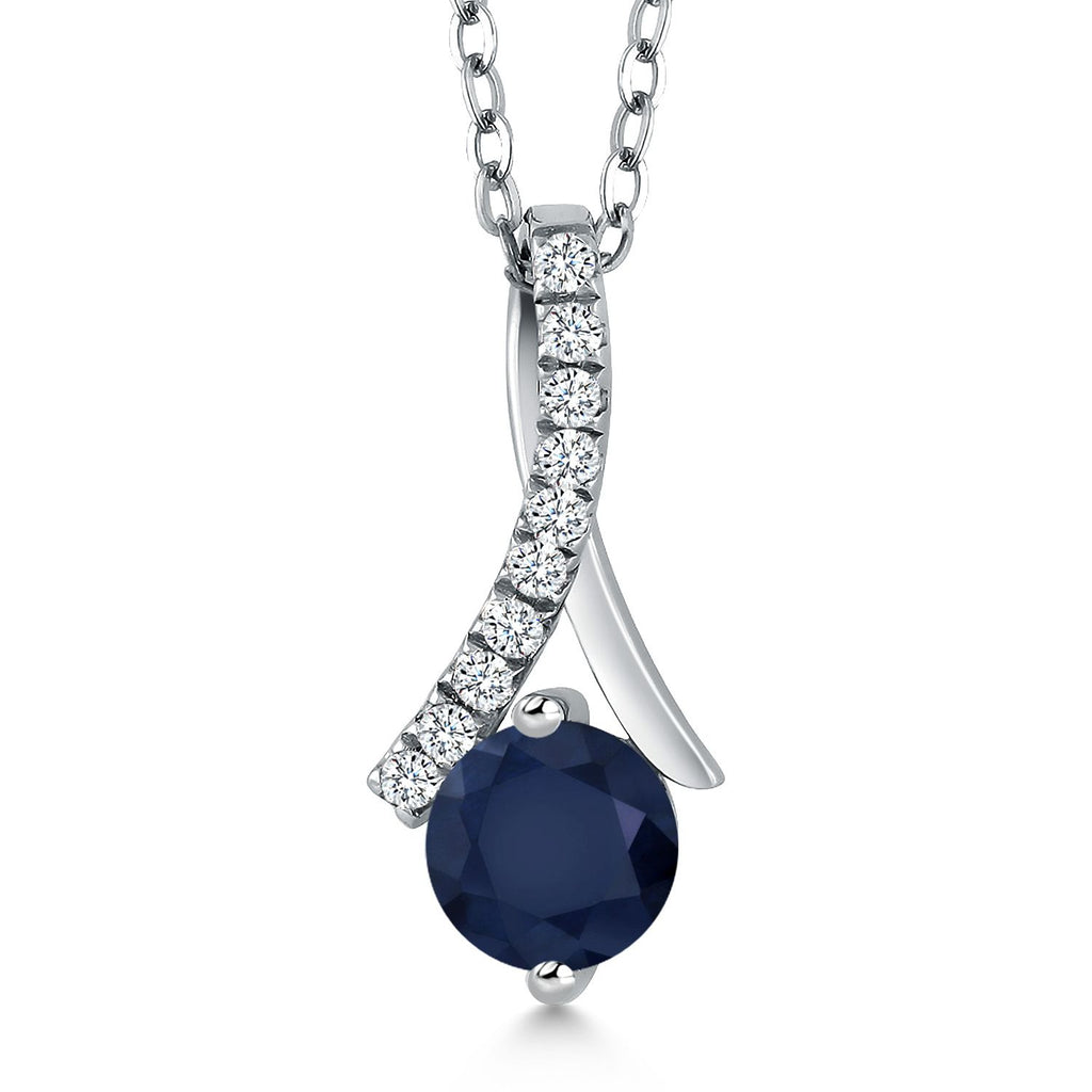 Blue Sapphire - September_Pendant in 925 Sterling Silver