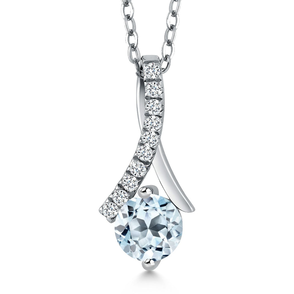 Sky Blue Topaz - November_Pendant in 925 Sterling Silver